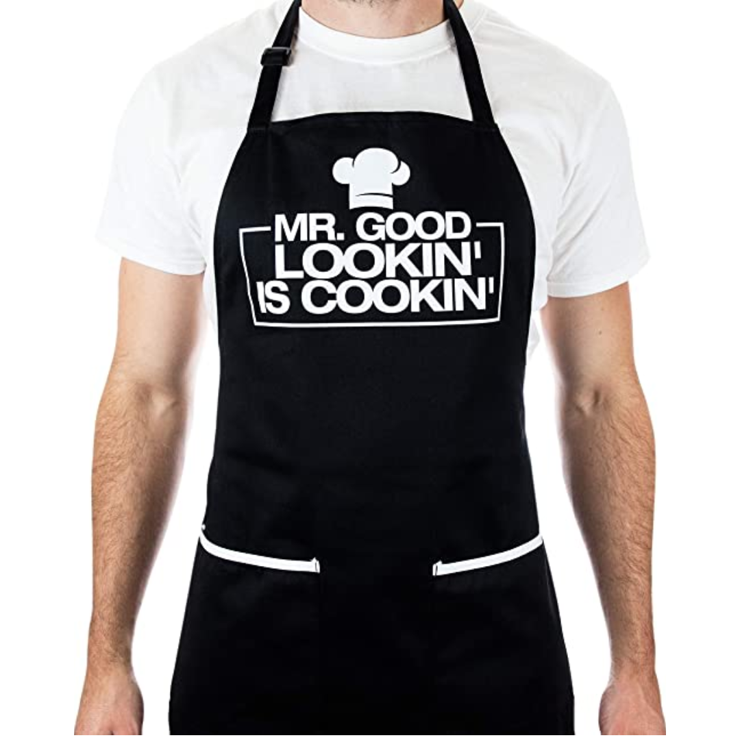 Funny Apron for Men with 2 Large Pockets One-Size-Fits-All Chef Apron for  Grilling, Cooking, Fits BBQ Grill Accessories,Phone - Vanoos Grillette
